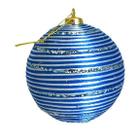 Bolas De Natal Azul E Branco Com Glítter Tok Da Casa - Cx