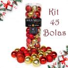 Bolas de Natal Conjunto Kit 45 Un Decorada Mista 4cm Glitter