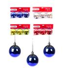 Bolas De Natal Pendente 6cm Liso P/ Árvore 3 Unidades