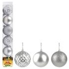 Bolas Natalinas TB Diamante 6cm 6 Peças - Prata