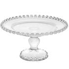 Boleira de Cristal Coração 19,5cm Prato Bolo Pedestal Lyor D