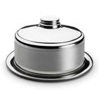 Boleira prato porta bolo com tampa boleira de alumínio 28x12
