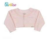 Bolero Luxo Paraiso Moda Bebe Menina Rosa Com Renda Ref 8580