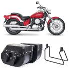 Bolsa Alforge Moto Custom 30 Litros Cravo Com Afastador Yamaha Drag Star 650 - Tondin Forza