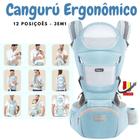 Bolsa Canguru Carregador de Bebês Ergonômico 12 posições Premium 3 Em 1 c/assento Hipseat