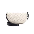 Bolsa cross bag média de couro pirarucu off white Maite