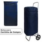 Bolsa De Carrinho De Feira Azul Mochila Transporte Para Compras Carga