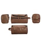 Bolsa de higiene pessoal de viagem Wokex Vintage PU Leather para homens