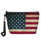 Bolsa de maquiagem Amzbeauty American Flag PU Leather Feminina