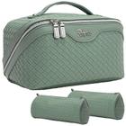 Bolsa de maquiagem BOYATU Travel Cosmetic Case de grande capacidade verde