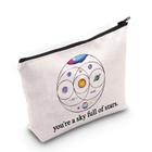 Bolsa de maquiagem cosmética LEVLO Star Moon Sun Music Band