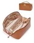Bolsa de Maquiagem EACHY - Impermeável e para Viagem (Marrom)
