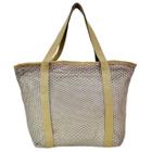 Bolsa De Praia Cinza Tote Bag Tela Mesh Emborrachada Piscina