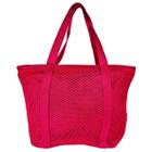 Bolsa De Praia Rosa Pink Tote Bag Tela Mesh Emborrachada Feminina