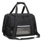 Bolsa De Transporte Avião Pet Para Cães E Gatos Luxo 43cm Preto