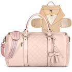 Bolsa de vestuário RAINSMORE Leather Conversível com Mochila Feminina Rosa