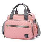 Bolsa do saco da fralda para meninas do bebê da mulher com bolsos isolados, organizador do bebê All-in-One do console dos pais ao ar livre, rosa do presente