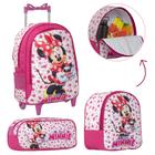 Bolsa Escolar de Rodinha Minnie Juvenil Grande Com Estojo