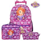 Bolsa Escolar Feminina Carrinho Princesa Sofia Roxa Toys 2U