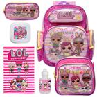 Bolsa Escolar Feminina de Costas Rosa LOL + Itens Toys 2U