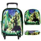 Bolsa Escolar Infantil Grande Menino Hulk Rodinha Resistente