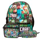 Bolsa Escolar Masculina Costas Minecraft Alça Reforçada