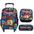 Bolsa Escolar Menino Rodinha Roblox JG + Lancheira e Estojo