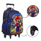 Bolsa Escolar Menino Super Mario De Rodinhas Led Pisca Pisca