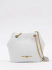 Bolsa Feminina com Corrente Dourada Petite Jolie Mini Ash Saco Branco PJ11129