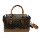 Bolsa Feminina Couro Tote Monogram Marrom Caramelo Legítimo