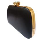 Bolsa Feminina De Festa Clutch Texturizada Fecho Com Pedra
