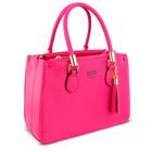 Bolsa Feminina Deep Média Pink Transversal com Alça de Mão e chaveiro Cetim