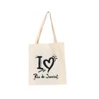 Bolsa Feminina Ecobag 100% algodão Estampa I LOVE RJ