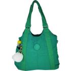 Bolsa Feminina Em Nylon Tactel + Chaveiro 1990 - Verde