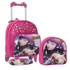 Bolsa Feminina Escolar Pequena de Rodinhas Hinata Anime Rosa