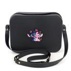 Bolsa Feminina Menina Injetada Transversal Personagem Minnie Unicórnio Stitch Preto Pink Laranja