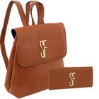 bolsa feminina mochila acompanha carteira kit bag dois em um
