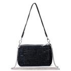 Bolsa Feminina Pequena Transversal Strass Brilho Star Shop Preta