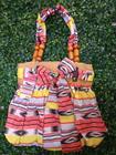 Bolsa Feminina Praia Casual Estampada Palha Tecido Madeira 