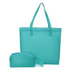 Bolsa Feminina Praia Grande, Sacola, Verão, Silicone Impermeável, Fechamento em zíper com Necessaire