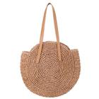 Bolsa Feminina Redonda Saco Palha Sintética Moda Praia