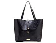 Bolsa Feminina Tiracolo Grande Couro Preto