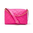 Bolsa Feminina Tiracolo Transversal Bordada Com Zíper Pink