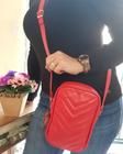 Bolsa Feminina Transversal em couro vermelho