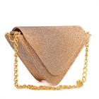 Bolsa Feminina Transversal Pequena Mini Bag Festa Corrente Metalizada Triangulo