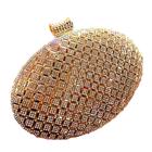 Bolsa Festa Clutch Oval Dourada Com Strass E Alça - New Fashion