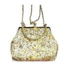 Bolsa Festa Clutch Saquinho Cor Creme Com Pedrinhas Coladas - New Fashion