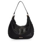 Bolsa Hobo Com Detalhes Laterais Tramados - Preto