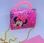 Bolsa Infantil Mini Bang Princesa Disney Silicone Alça de Corrente De Mão Perólas Pequena Crianças Frozen Minnie Lol
