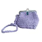 Bolsa Infantil violeta em fio de malha, Acessório de moda infantil ideal para passeios